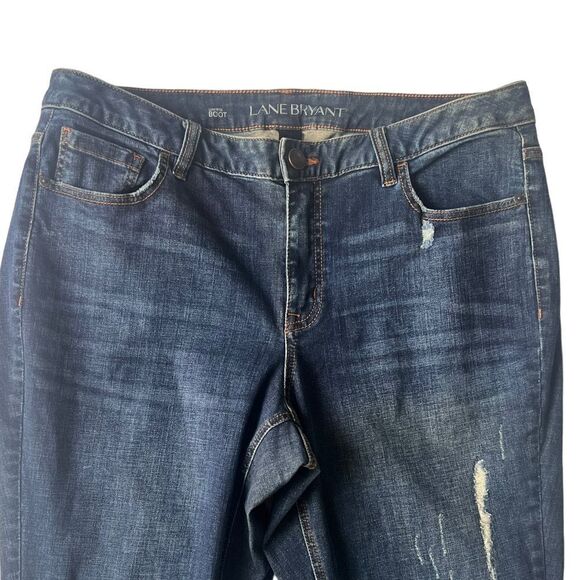 Lane Bryant Women's Low Rise Bootcut Dark wash Distressed Jeans sz 18 - Picture 5 of 13
